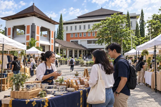 Ilustrasi Pasar Kabece di area parkir depan lobi Kampus 3 UAJY
